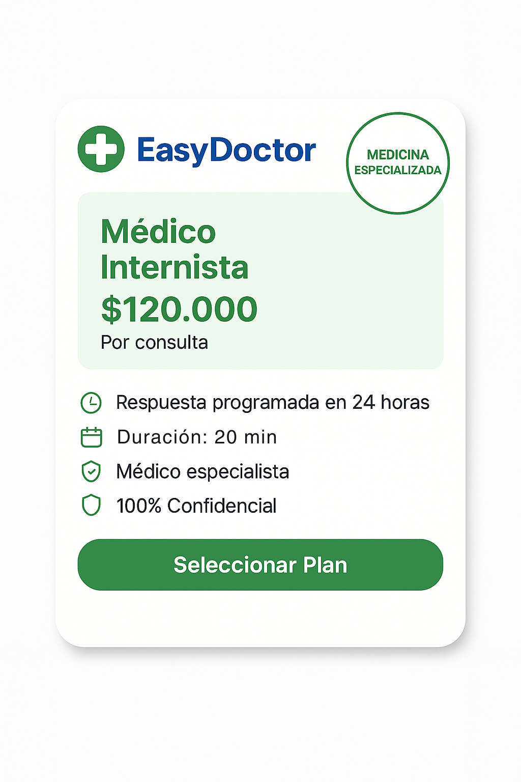Valoración por Especialista en Medicina interna
